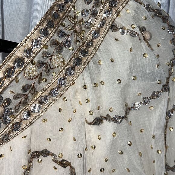 FP ONE PARTY CLEOPATRA DEA MINI DRESS EMBELLISHED IVORY GOLD SILVER NEW - Picture 6 of 9